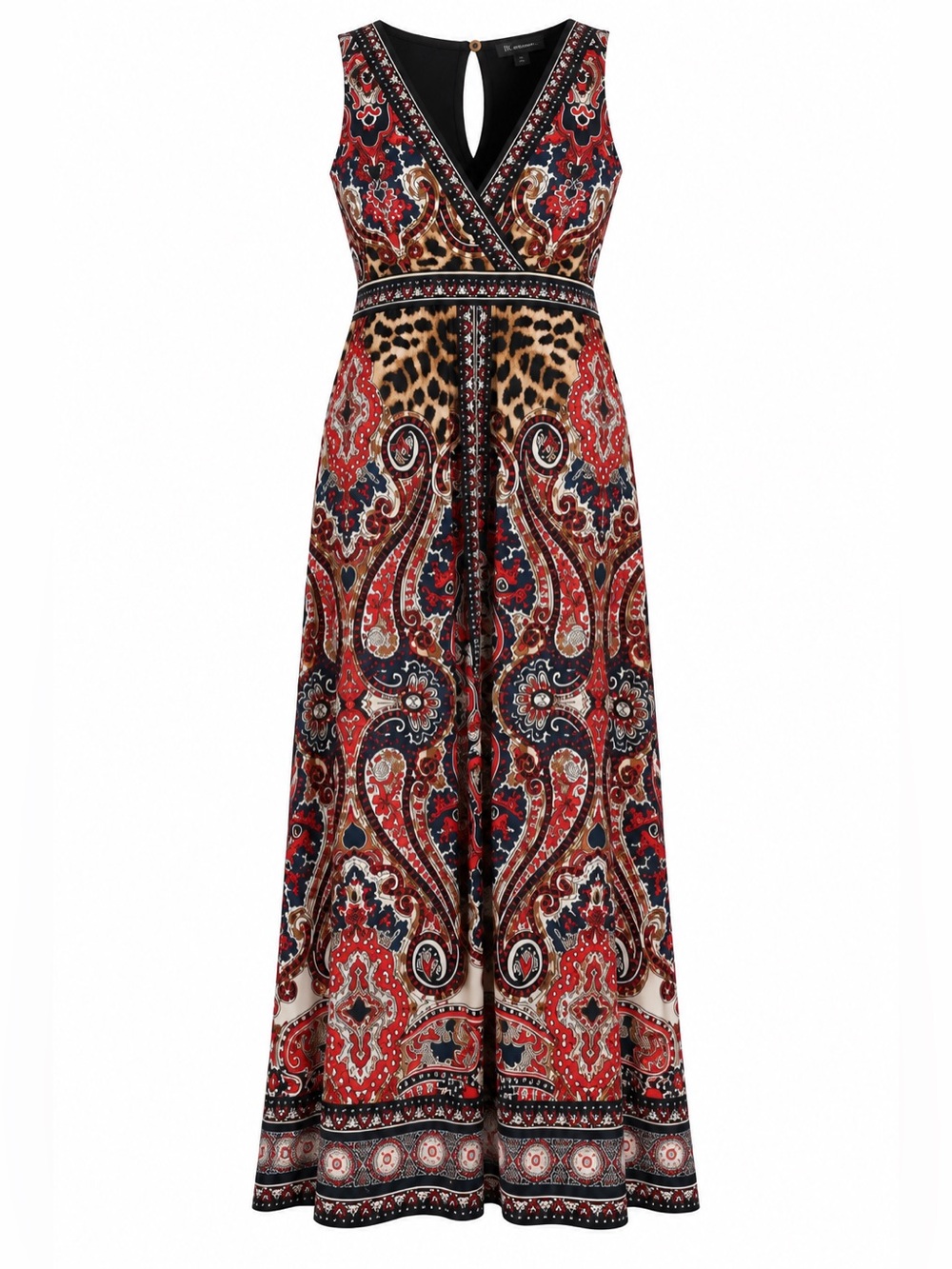 INC International Concepts XL Paisley Leopard Print Sleeveless Maxi Dress